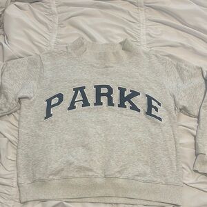 Parke Women's Gray Sweatshirt with Navy Lettering